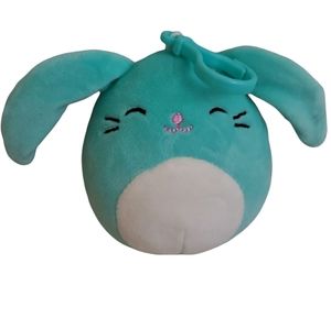 Squishmallows Sammy Bunny Plush 3.5" Clip NWT Kellytoy Aqua Blue